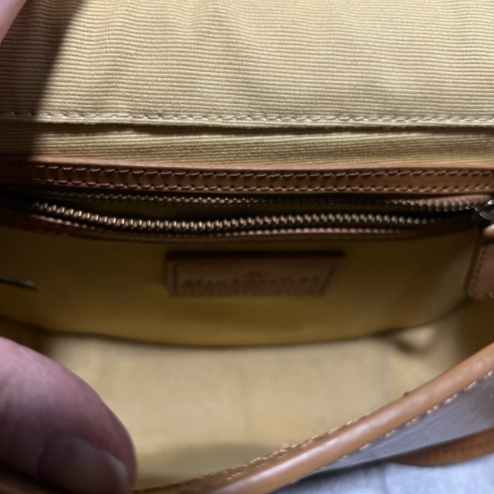 LL BEAN Tan Leather SADDLE BAG SHOULDER CROSSBODY Vintage - Picture 7 of 9